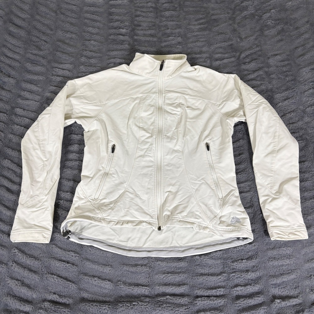 Nike ACG Womens Full Zip Light Jacket Off White Cream Mock Neck Size M AT047